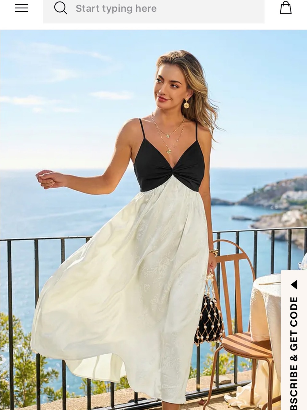 Cupshe Black & Cream Two-Tone Spaghetti Strap Maxi Dress